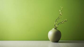 A stunning image of a minimalist green, showcasing the magical elegance found in simplicity. AI generative photo