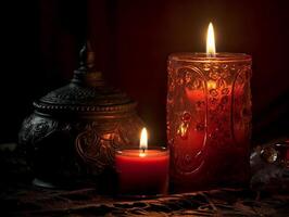 Candlelight, realistic photography background. photo