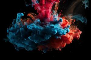 Paint drop. Ink water. Explosion smoke. photo