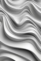 Wavy white Metallic 3D Background. photo