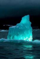 foto de luminiscente iceberg, increíble naturaleza. ai generativo