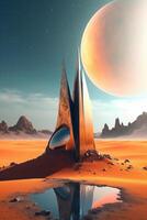 illustration of a desert abstract tech. photo