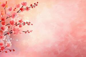 light pink background paper texture tiny petal flower painting in watercolor style. photo