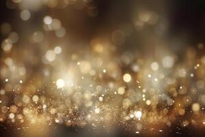 A blurred gold light, silver light abstract background with bokeh glow, Illustration. photo