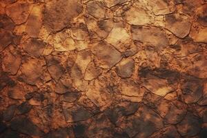 Rock abstract warm dark brown wall background. photo