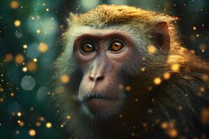 Monkey portrait. Neural network photo