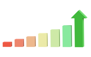 Gradient bar graph growing png