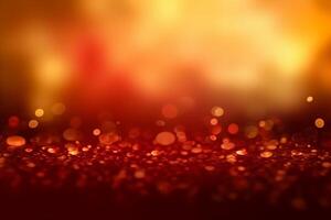 A blurred yellow light, red light abstract background with bokeh glow, Illustration. photo