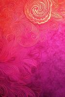 Fuchsia Crayola color background paper texture Rangoli pattern painting. photo