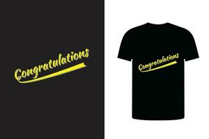 congratulation t shirt design, typography print design vector