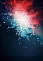 Blue, red, white, firework, Independence Day Abstract Poster background, copyspace. photo