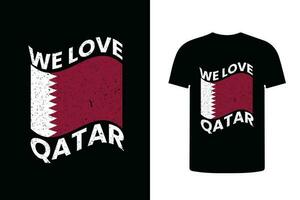 we love qatar t shirt design, qatar print design vector