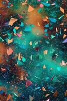 Teeny tiny tulle sparkles glam pink and turquoise hd wallpaper, in the style of light blue and yellow, vibrant academia, poured, dark bronze and teal, psychedelic. photo