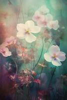 Floral dreamlike ethereal background imag. photo