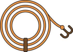 Hook Rope Icon In Orange And Brown Color. vector