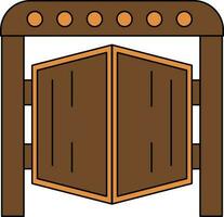 Stable Gate Icon In Brown And Orange Color. vector