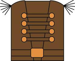 Cowboy Vest Icon In Brown And Orange Color. vector