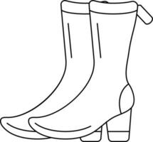 Boot Icon In Black Line Art. vector