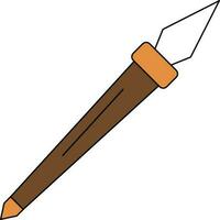 Javelin Icon In Brown And White Color. vector