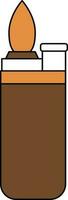 Lighter Icon In Brown And Orange Color. vector