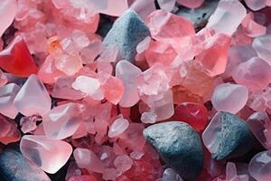 Pink and White Cristal stones like ocean in water. photo