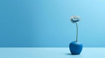 un maravilloso imagen de un minimalista azul, exhibiendo el mágico elegancia encontró en sencillez. ai generativo foto
