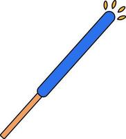 Fireworks Stick Icon In Yellow And Blue Color. vector