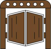 Stable Gate Icon In Brown And White Color. vector