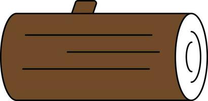 Wood Log Icon In Brown And White Color. vector