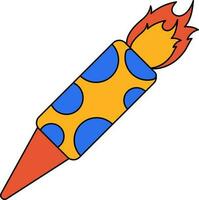 Illustration Of Rocket Firework Icon In Multicolor. vector