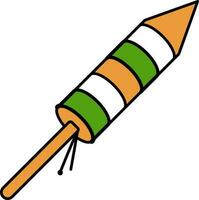 tricolor fuegos artificiales cohete icono. vector
