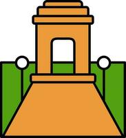 Rajpath Icon In Orange And Green Color. vector