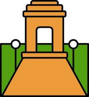 Rajpath Icon In Orange And Green Color. vector