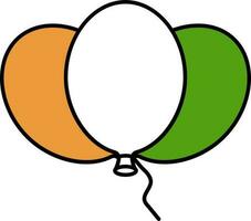 Tricolor Balloons Icon In Flat Style. vector