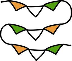 Tricolor Bunting Flag Icon. vector