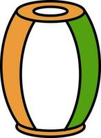 Tricolor Conga Drum Icon In Flat Style. vector