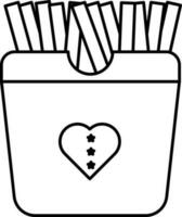 Linear Style French Fries Icon. vector