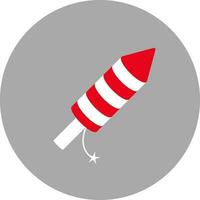 Fireworks Rocket Icon On Gray Background. vector