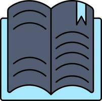 Open Book Icon In Blue Color. vector