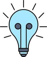 Light Bulb Icon In Blue Color. vector