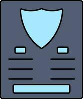 Insurance Paper Icon In Blue Color. vector