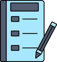 Survey Or Optional List With Pencil Icon In Flat Style. vector