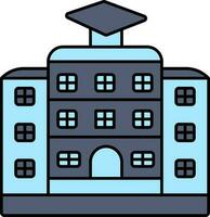 University Or College Building Icon In Blue Color. vector