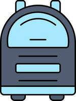 Backpack Icon In Blue Color. vector