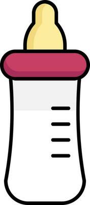 Feeding Bottle Icon In White And Yellow Color.