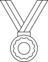 Linear Style Medal Icon Or Symbol. vector