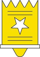 Illustration Of Certificate Icon In White And Yellow Color. vector