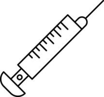 Linear Style Syringe Icon. vector
