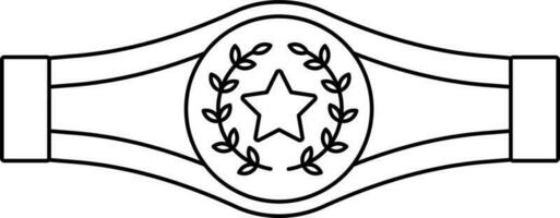 Award Or Champion Belt Icon In Stroke Style. vector