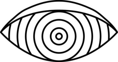 Illusion Eye Icon In Black Line Art. vector